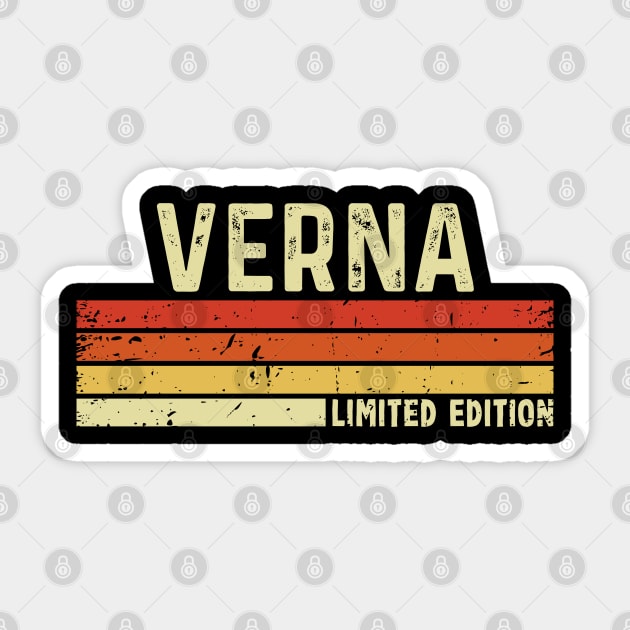 Verna Name Vintage Retro Limited Edition Gift Sticker by CoolDesignsDz